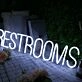 Restrooms White Neon Sign for Businesses and Public Spaces