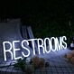 Restrooms White Neon Sign for Businesses and Public Spaces