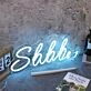 Shhh Blue Neon Sign for Quiet and Relaxation Spaces
