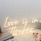 Love Is In The Hair Yellow Neon Sign for Beauty Salons