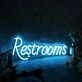 Restrooms Blue Custom Neon Sign for Businesses and Public Spaces