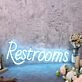 Restrooms Blue Custom Neon Sign for Businesses and Public Spaces