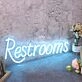 Restrooms Blue Custom Neon Sign for Businesses and Public Spaces