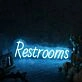 Restrooms Blue Custom Neon Sign for Businesses and Public Spaces