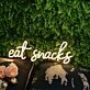 Eat Snacks Yellow Neon Sign for Food Lovers and Fun Spaces