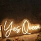 Yes Queen Yellow Custom Neon Sign for Empowering and Fun Spaces