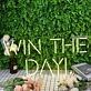 Win The Day Yellow Neon Sign for Inspirational and Motivational Spaces