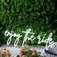 Enjoy The Ride White Neon Sign for Inspirational and Positive Spaces