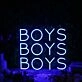 BOYS BOYS BOYS Blue Neon Sign for Fun and Playful Spaces