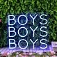 BOYS BOYS BOYS Blue Neon Sign for Fun and Playful Spaces