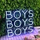BOYS BOYS BOYS Blue Neon Sign for Fun and Playful Spaces