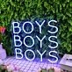 BOYS BOYS BOYS Blue Neon Sign for Fun and Playful Spaces