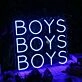 BOYS BOYS BOYS Blue Neon Sign for Fun and Playful Spaces