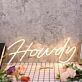 Howdy Yellow Neon Sign for Western and Fun Spaces