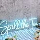 Spill The Tea Blue Neon Sign for Fun and Social Spaces
