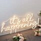 It's All Happening Yellow Neon Sign for Fun and Positive Spaces