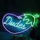 Dudes Eggplant Custom Neon Sign for Fun and Playful Spaces