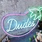 Dudes Eggplant Custom Neon Sign for Fun and Playful Spaces