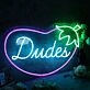 Dudes Eggplant Custom Neon Sign for Fun and Playful Spaces
