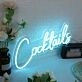 Cocktails Blue Neon Sign for Bars and Social Spaces