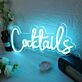 Cocktails Blue Neon Sign for Bars and Social Spaces