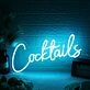 Cocktails Blue Neon Sign for Bars and Social Spaces