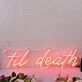 Til Death Red Neon Sign for Bold and Fun Spaces