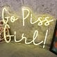 Go Piss Girl Yellow Neon Sign for Fun and Playful Spaces