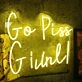 Go Piss Girl Yellow Neon Sign for Fun and Playful Spaces