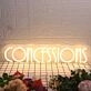 Concessions Yellow Neon Sign for Event and Party Spaces