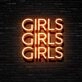 Girls Girls Girls Neon Sign for Fun and Playful Spaces