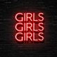 Girls Girls Girls Neon Sign for Fun and Playful Spaces