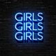 Girls Girls Girls Neon Sign for Fun and Playful Spaces