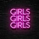Girls Girls Girls Neon Sign for Fun and Playful Spaces