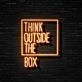Think Outside The Box Neon Sign for Inspirational and Creative Spaces