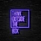 Think Outside The Box Neon Sign for Inspirational and Creative Spaces