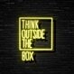 Think Outside The Box Neon Sign for Inspirational and Creative Spaces