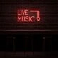 Live Music Neon Sign for Music Lovers and Venues