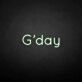 'G'Day' neon sign