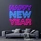 Happy New Year Neon Sign for Celebratory Spaces