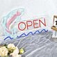 Fish Open Neon Sign for Restaurants and Seafood Lovers