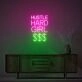 Hustle Hard Girl Dollar Neon Sign for Motivational and Empowering Spaces