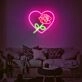 Love Heart Rose Neon Sign for Romantic and Elegant Spaces