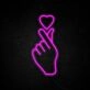 Finger Heart Neon Sign for cute and loving spaces