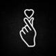 Finger Heart Neon Sign for cute and loving spaces