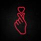 Finger Heart Neon Sign for cute and loving spaces