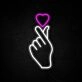 Finger Heart Neon Sign for cute and loving spaces