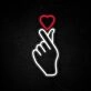 Finger Heart Neon Sign for cute and loving spaces