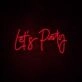 Lets Party Neon Sign perfect for lively party settings