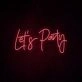 Lets Party Neon Sign perfect for lively party settings